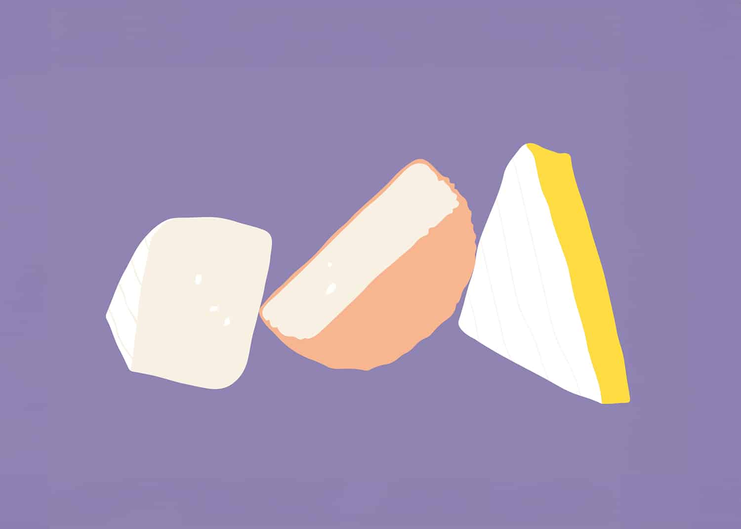 Illustration of soft cheeses