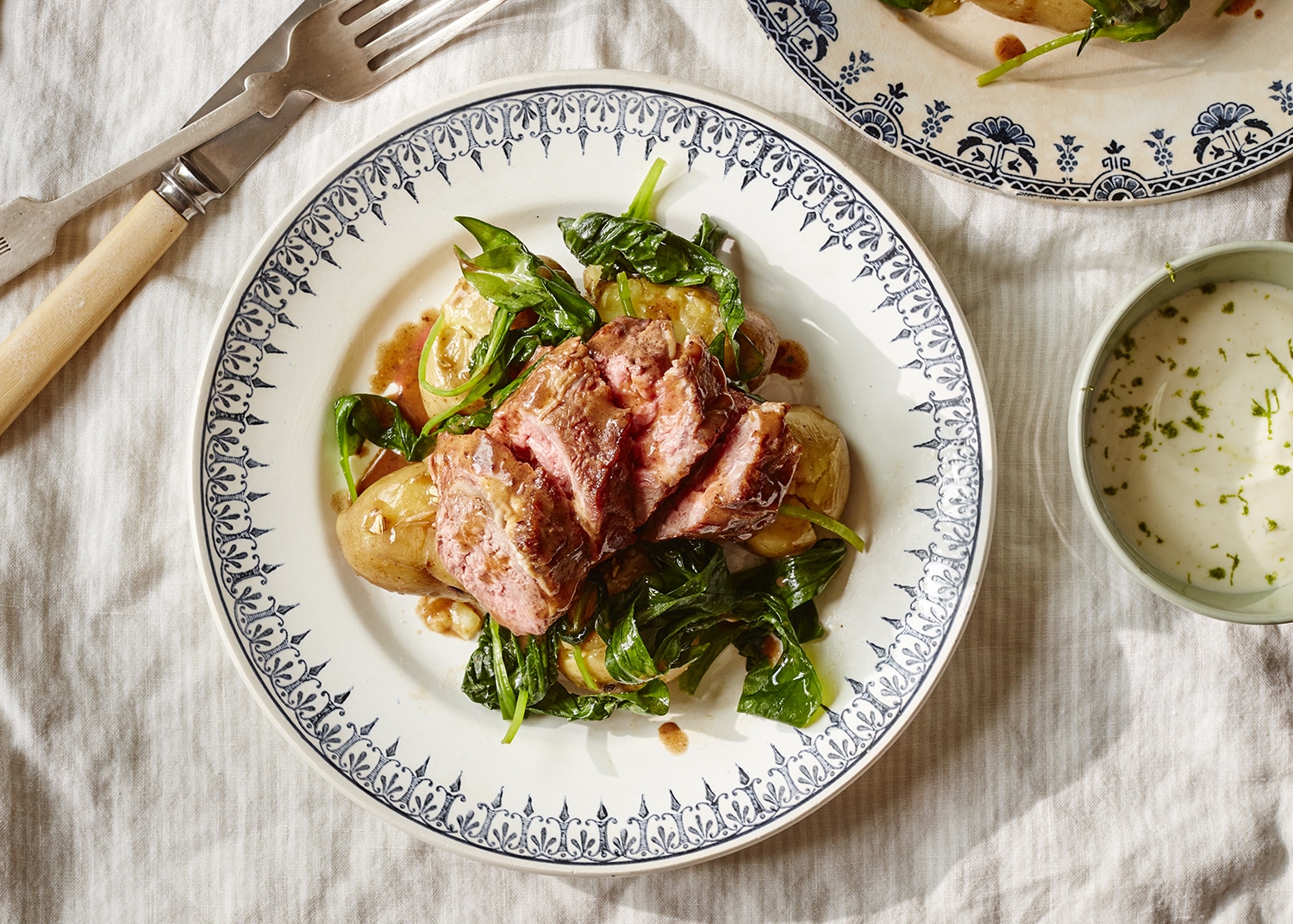 Lamb with wild garlic and Jersey royals
