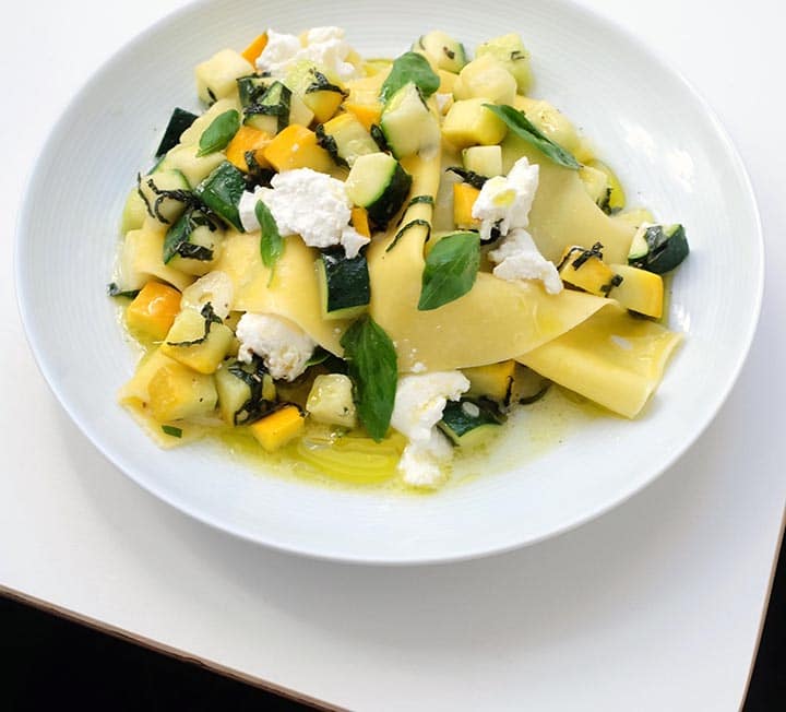 Fresh pasta with courgette, ricotta & mint 2