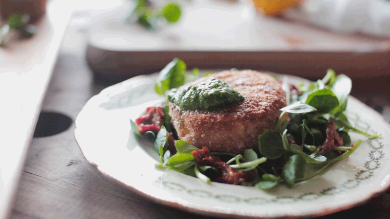 Goat's cheese fritter