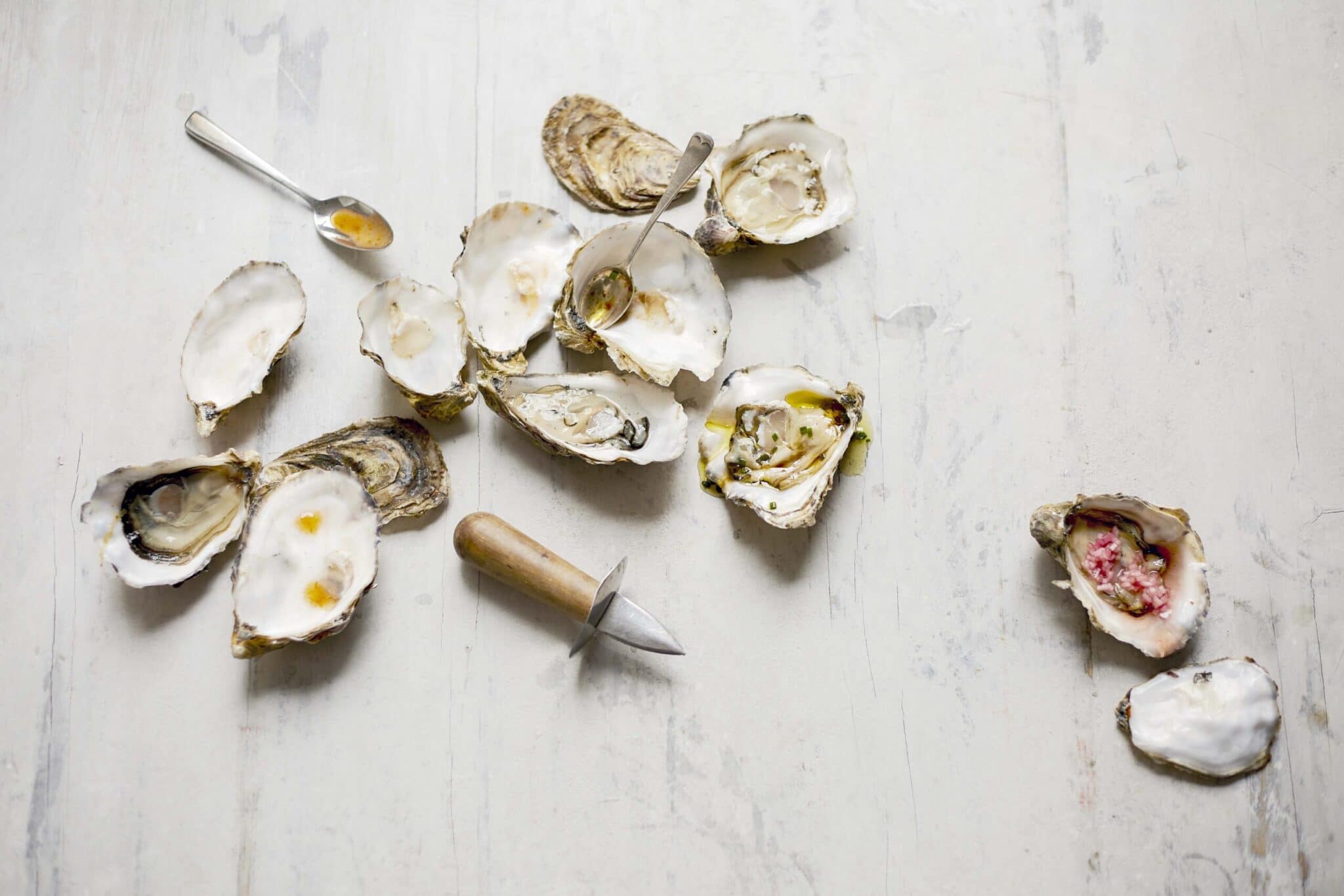 Oysters with Market garnishes