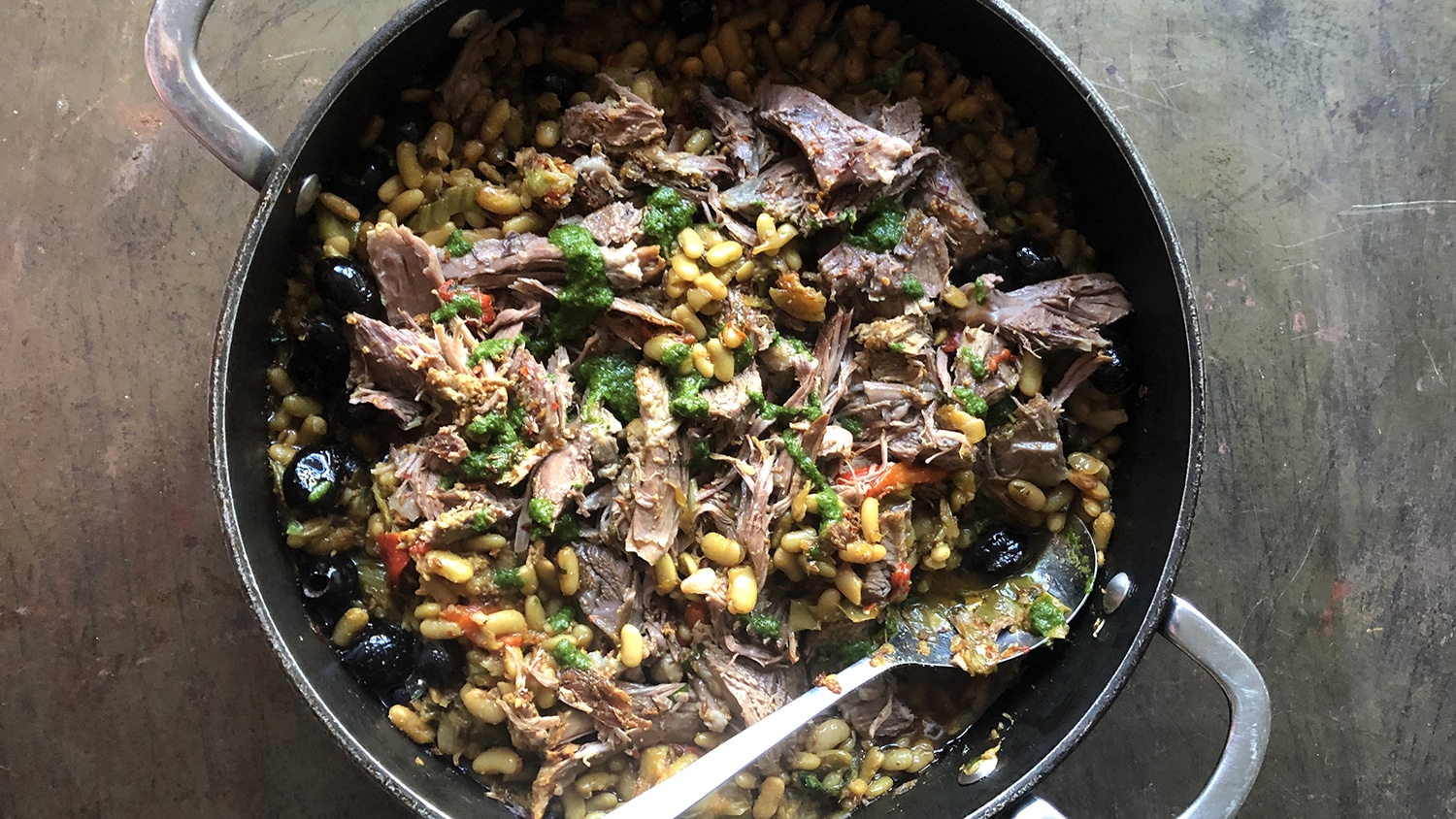 Slowroasted shoulder of lamb with beans Borough Market