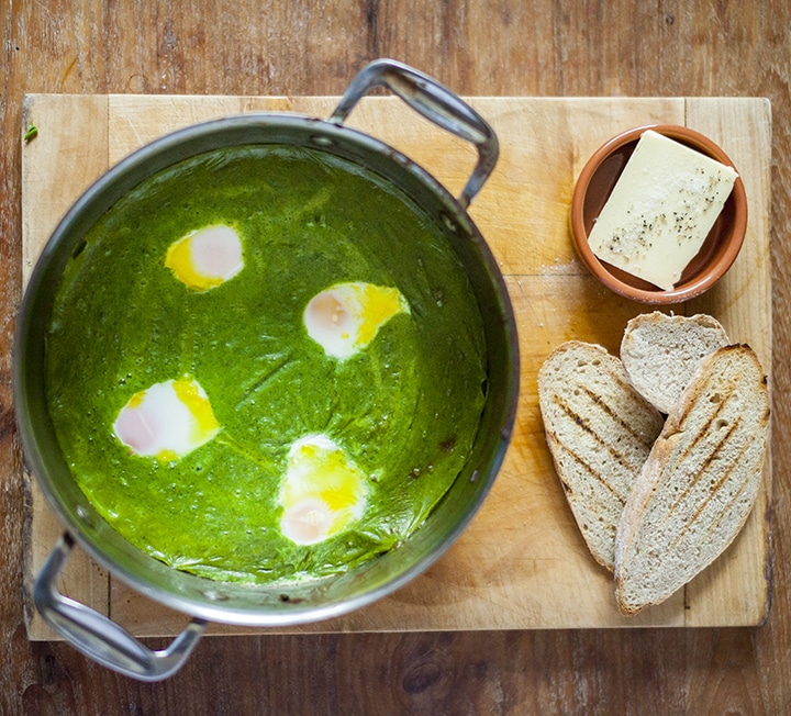 Garlic Soup with Potatoes and Poached Eggs Recipe