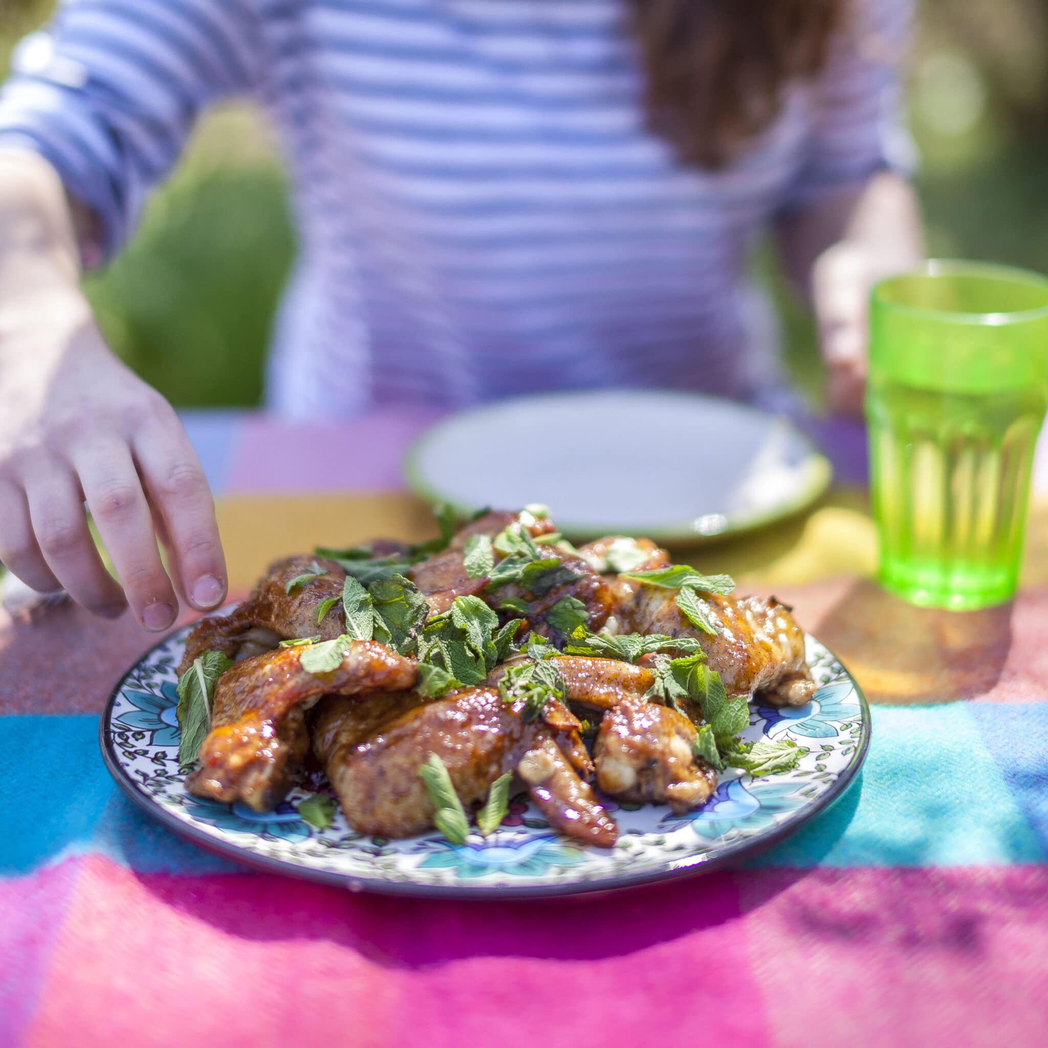 Sticky pomegranate molasses chicken wings Borough Market