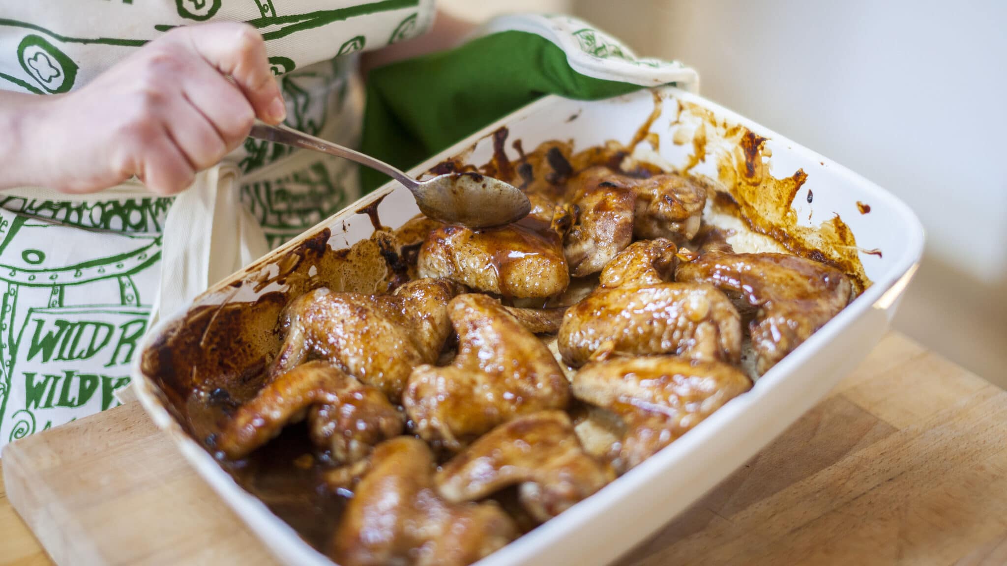 Sticky pomegranate molasses chicken wings Borough Market