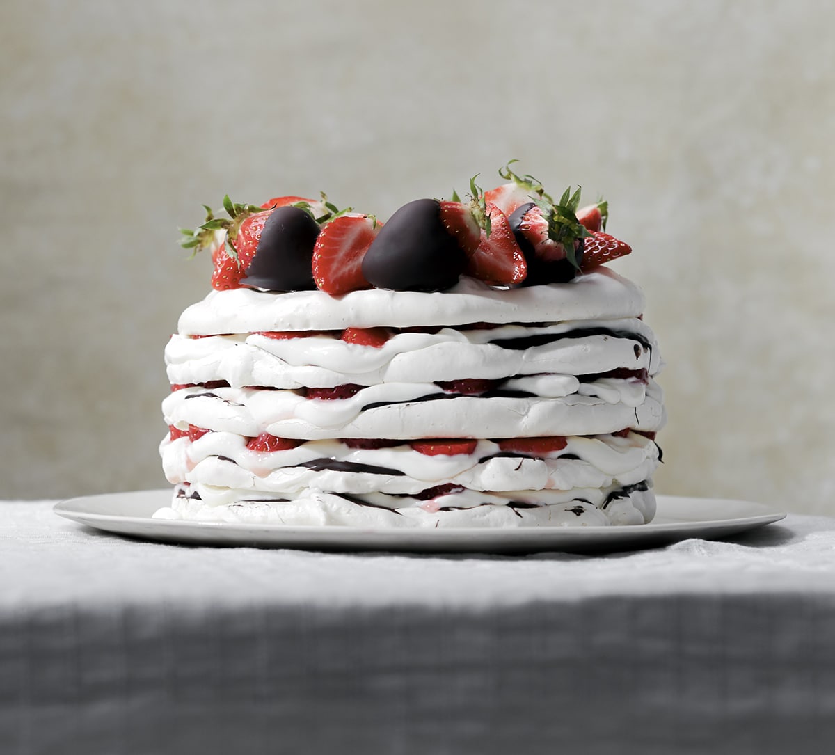 A strawberry cake made with Borough Market ingredients