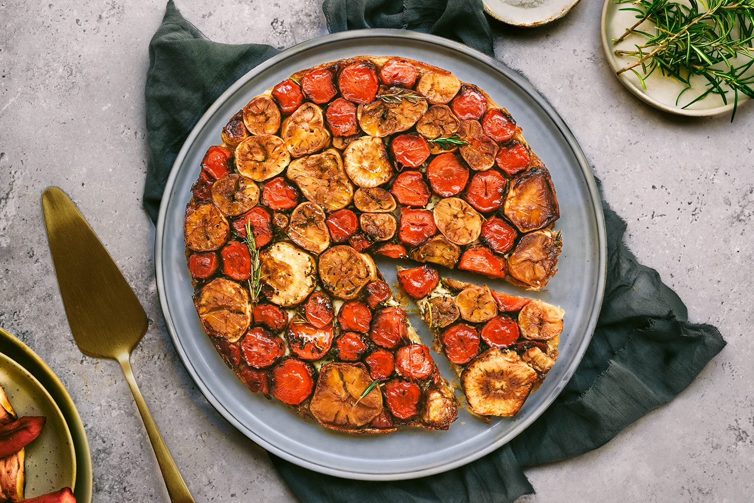 Root vegetable tarte tatin made from Borough Market ingredients