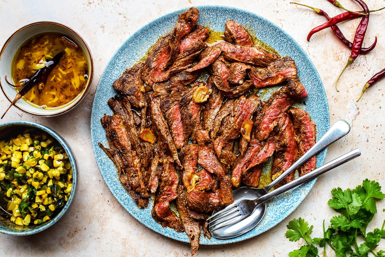 Barbecued steak with vibrant Mexican flavours