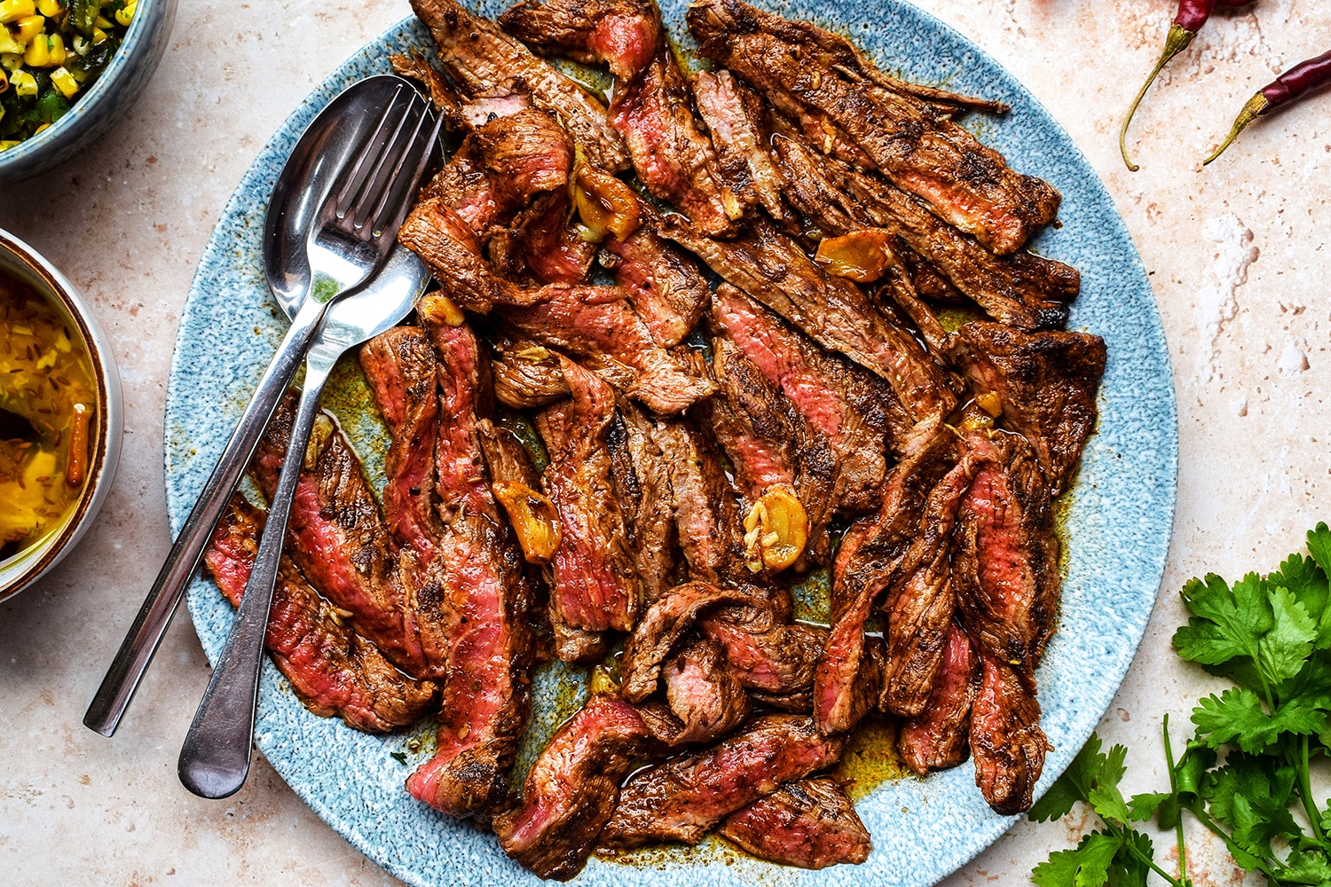 Barbecued steak with vibrant Mexican flavours