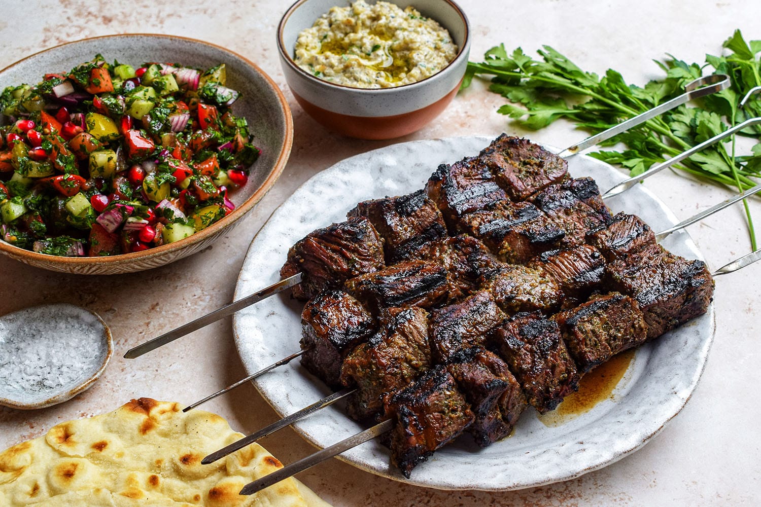 Barbecued beef kababs inspired by the flavours of northern Iran