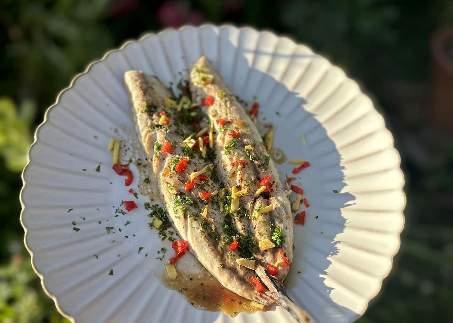 Butterflied mackerel with wasabi & yuzu dressing made with Borough Market ingredients