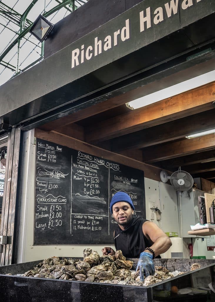 The Richard Haward Oysters stand at Borough Market