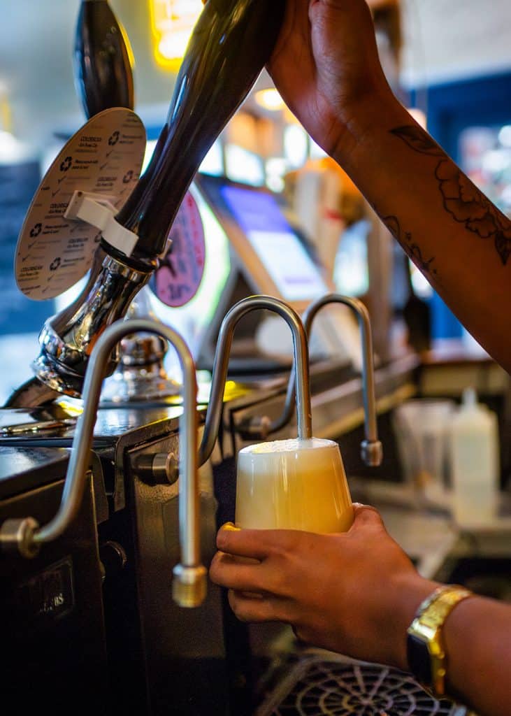 A beer being poured at The Rake