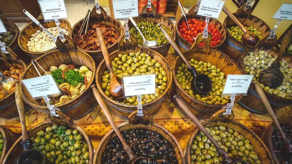 Antipasti on a Borough Market stall