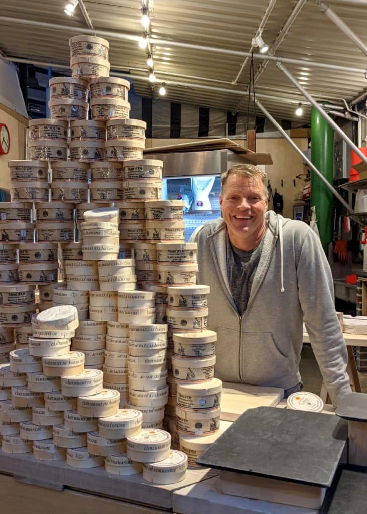 Michael Finnerty on the Mons Cheesemongers stand