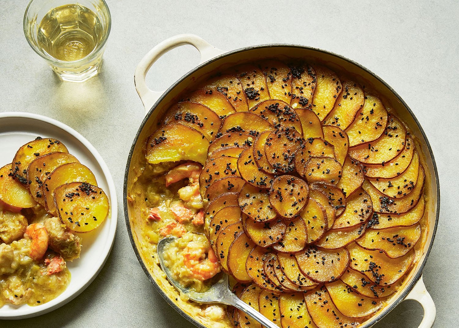 Thai fish pie with crispy turmeric potatoes