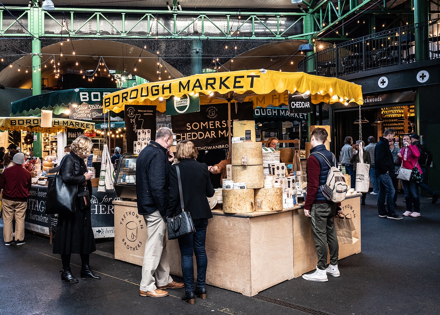 Shoppers at a market stall