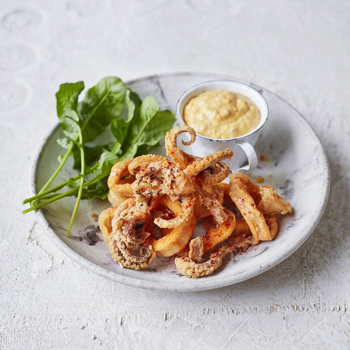 Crispy squid with quince aoli